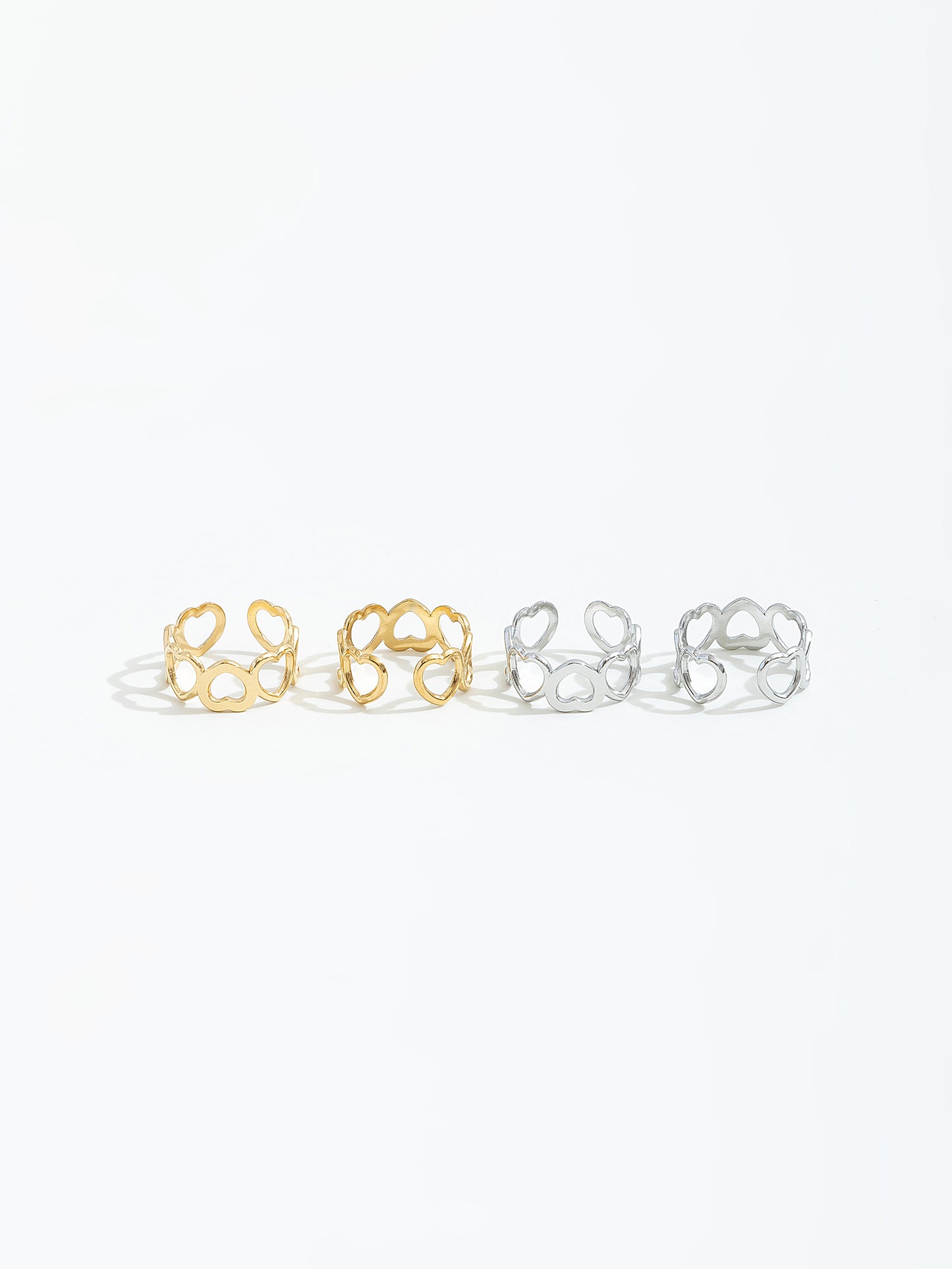 סט טבעות לב