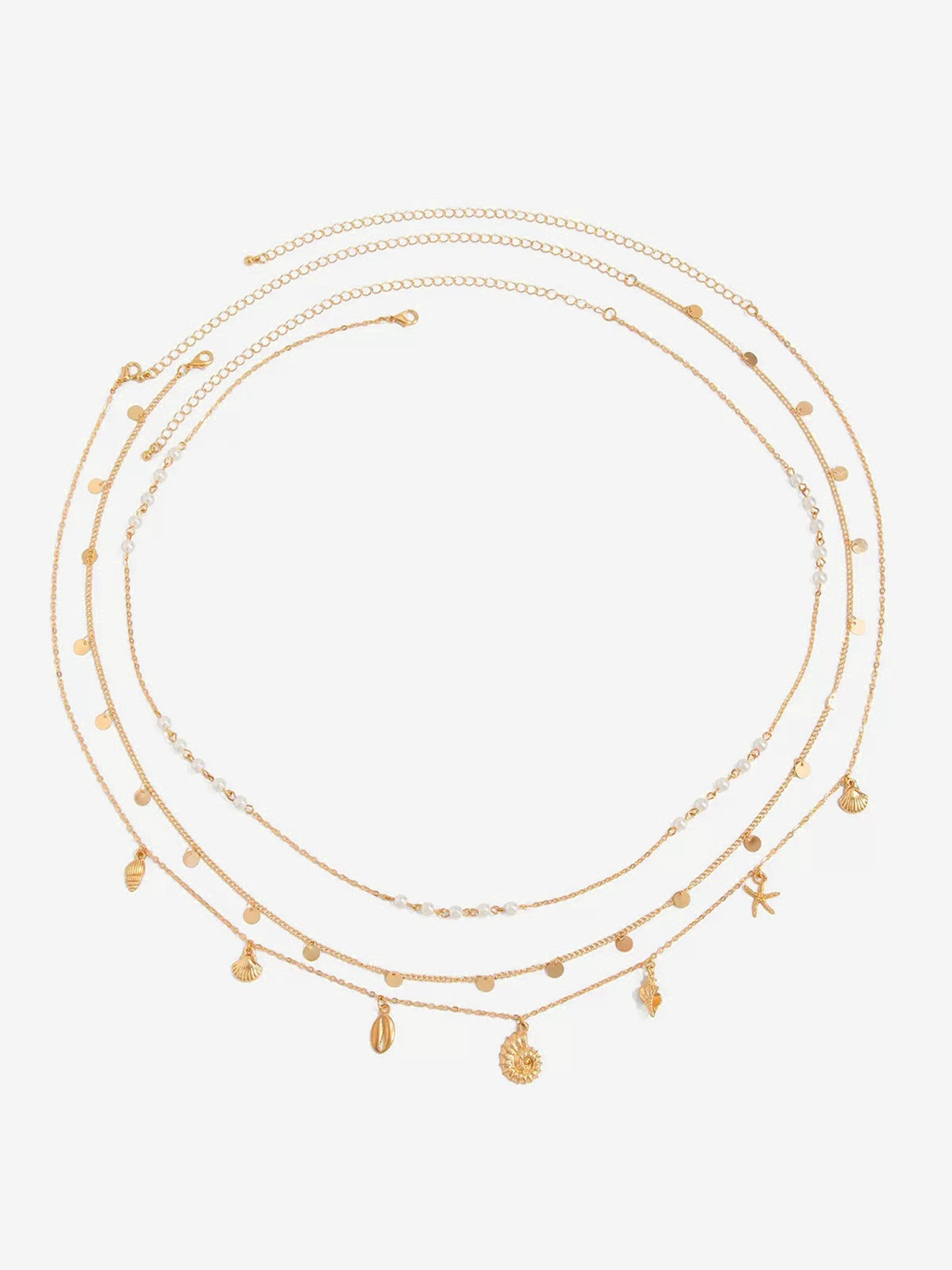 סט 3 שרשראות בטן בשילוב תליונים