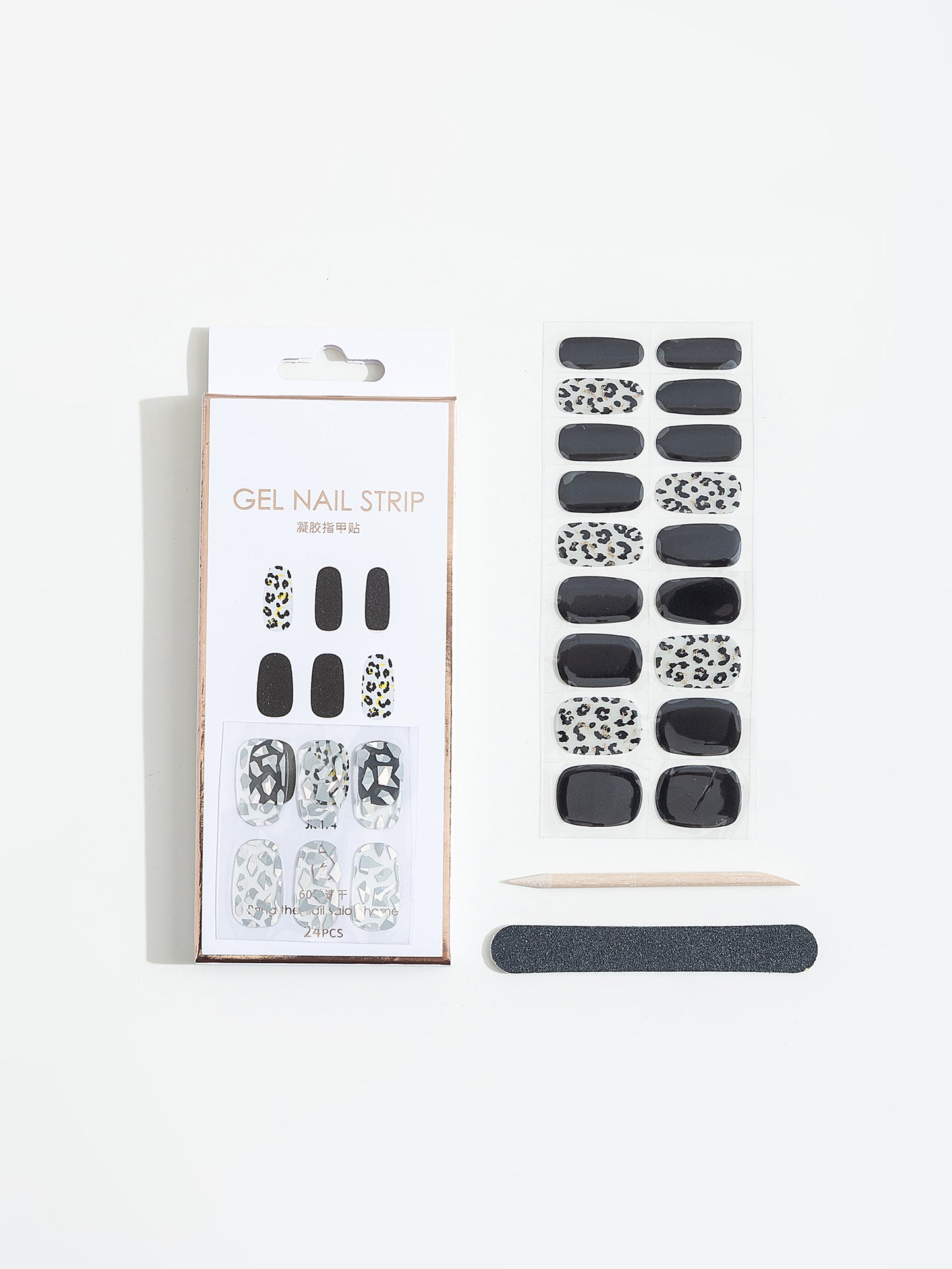 מדבקות לציפורניים  בשילוב מנומר