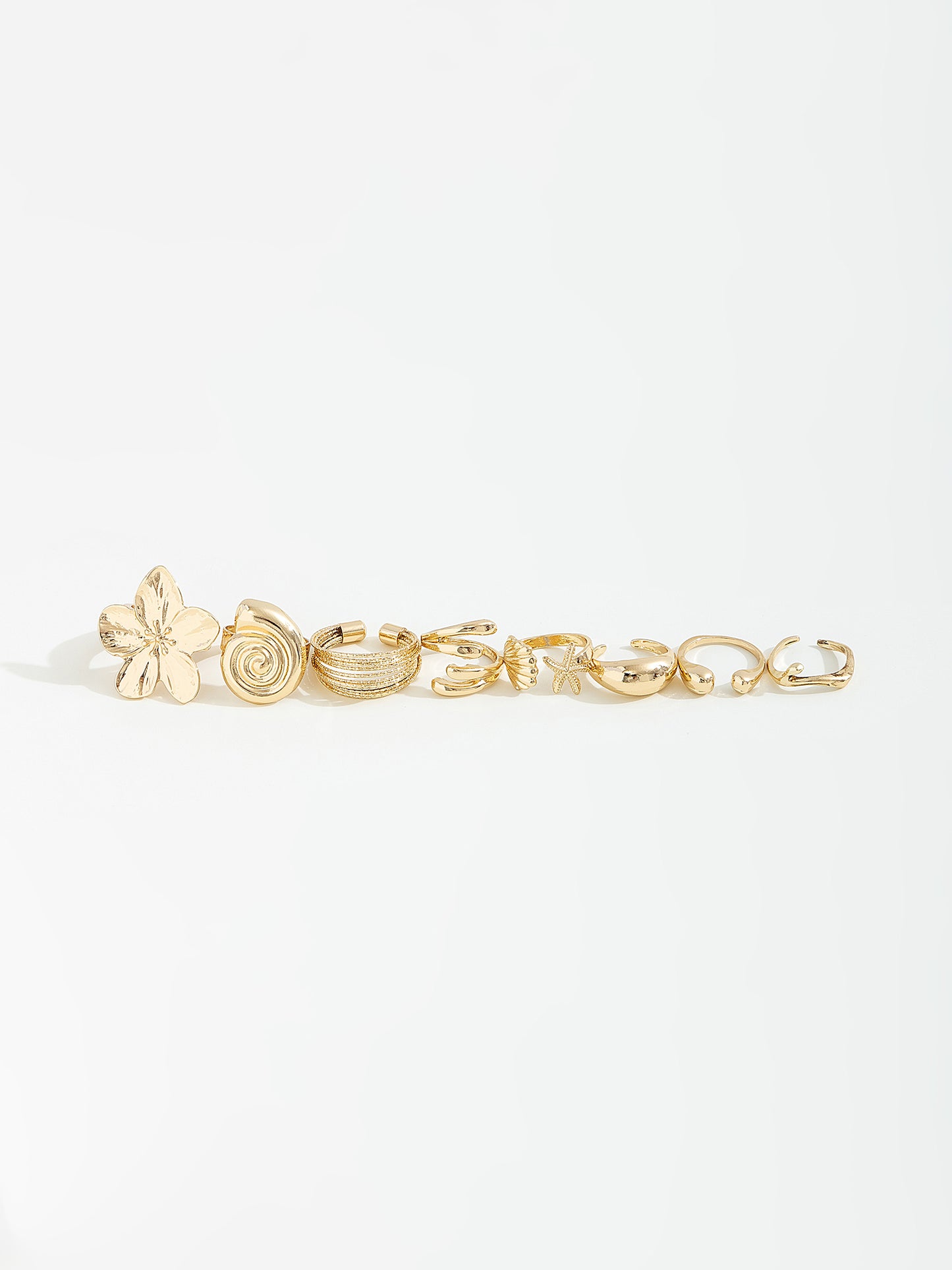 סט 8 טבעות פרח