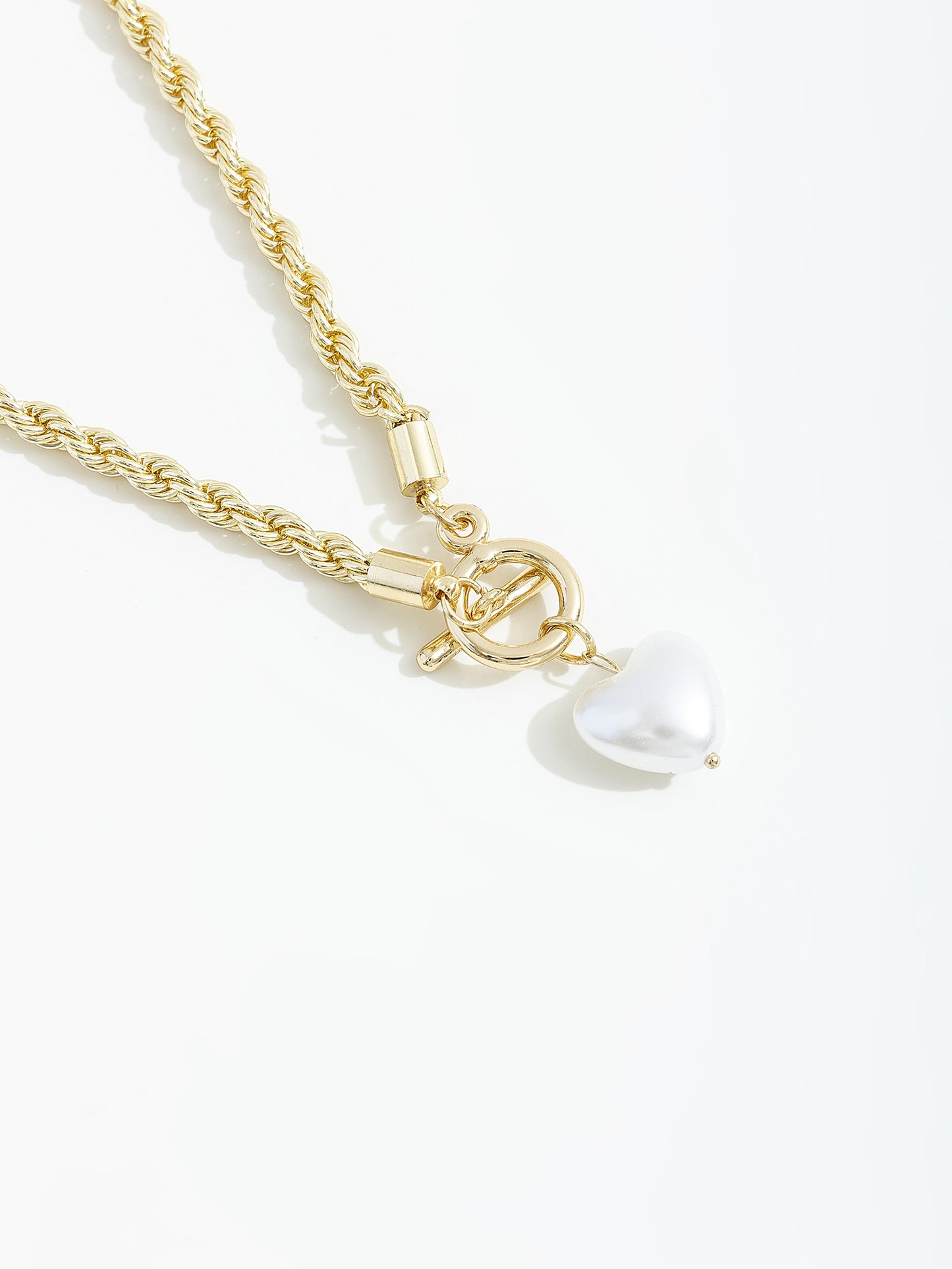 שרשרת בשילוב לב פנינה